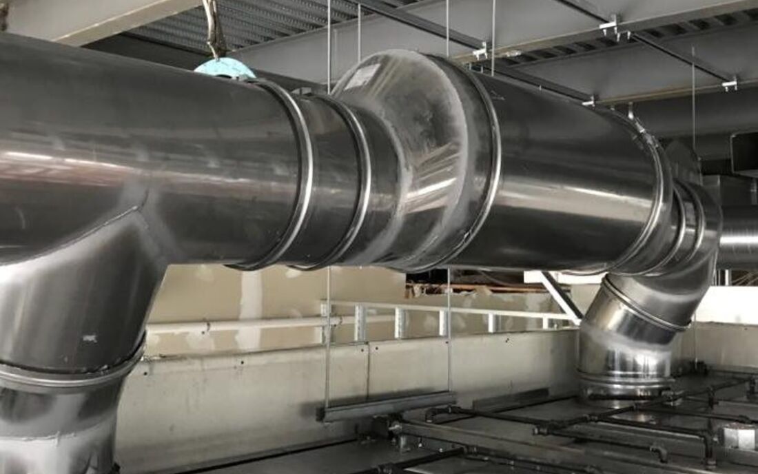 Stainless spiral ductwork fabricated and installed by Airtech